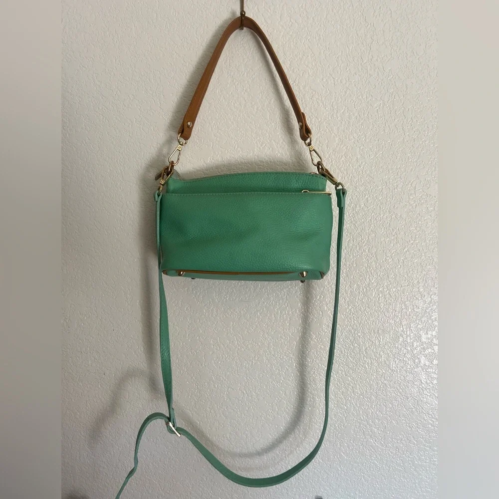 Mint Green Leather Crossbody Bag - Picture 3 of 8